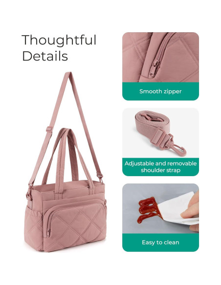 Bolsa de Almuerzo Térmica BAGSMART Rosa 15L con Múltiples Bolsillos