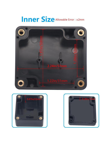 Caja de Proyecto Impermeable IP67 Otdorpatio Negra 63x58x35mm Caja de Proyecto Impermeable IP67 Otdorpatio Negra 63x58x35mm