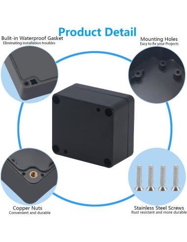 Caja de Proyecto Impermeable IP67 Otdorpatio Negra 63x58x35mm