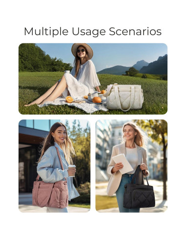 Bolsa de Almuerzo Térmica BAGSMART Rosa 15L con Múltiples Bolsillos