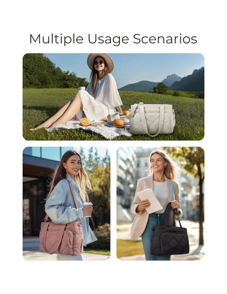 Bolsa de Almuerzo Térmica BAGSMART Rosa 15L con Múltiples Bolsillos