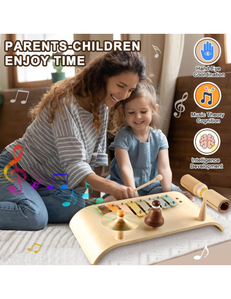 Conjunto de Tambores LOOIKOOS para Niños - Juguetes Musicales Montessori