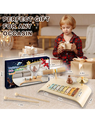 Conjunto de Tambores LOOIKOOS para Niños - Juguetes Musicales Montessori