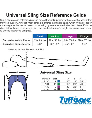 Eslinga de Paciente Universal Tuffcare Pequeña con Reposacabezas