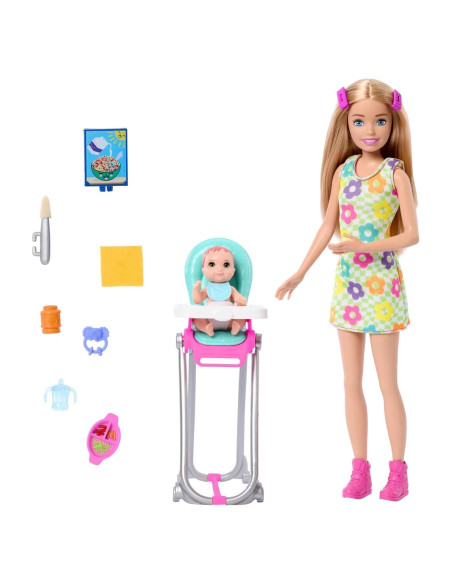 Muñeca Barbie Skipper y Set de Juego Bebé 10 Piezas