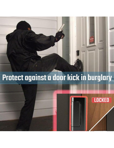 Cerradura de Refuerzo de Seguridad GreaTalent 2Pack Aluminio Negro