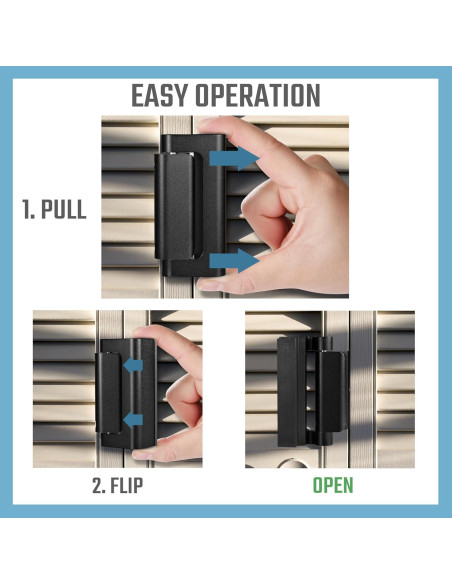 Cerradura de Refuerzo de Seguridad GreaTalent 2Pack Aluminio Negro