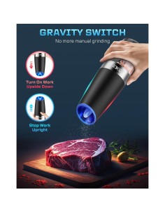 Molinillo Eléctrico de Sal y Pimienta XinXu Automático Negro 2