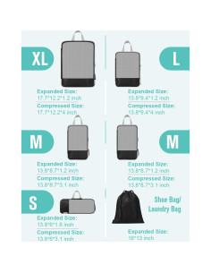 Cubos de Compresión WOOMADA 6 Set Organizador de Equipaje 2