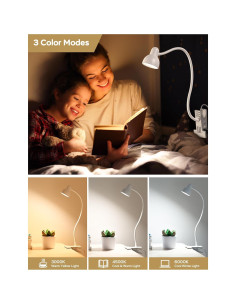 Lámpara de lectura USB LiFMIRA con clip, 3 modos y 10 niveles de brillo 2