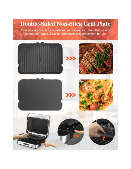 Parrilla y Plancha de Contacto CATTLEMAN CUISINE 1600W