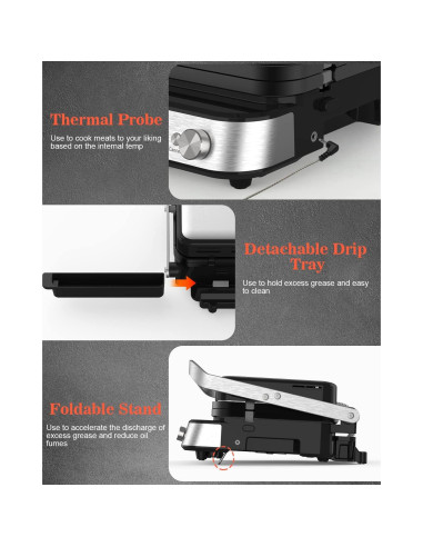 Parrilla y Plancha de Contacto CATTLEMAN CUISINE 1600W