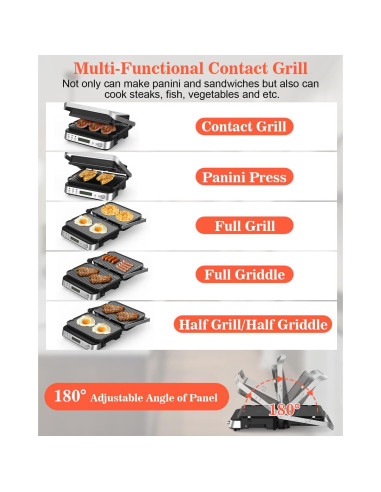 Parrilla y Plancha de Contacto CATTLEMAN CUISINE 1600W