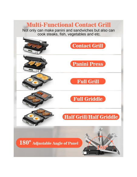 Parrilla y Plancha de Contacto CATTLEMAN CUISINE 1600W