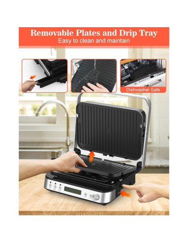 Parrilla y Plancha de Contacto CATTLEMAN CUISINE 1600W