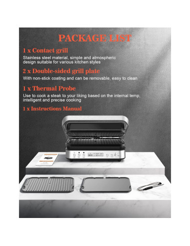 Parrilla y Plancha de Contacto CATTLEMAN CUISINE 1600W