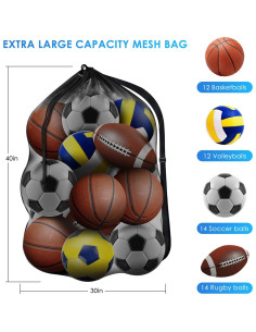 Bolsa de Deporte Extra Grande BROTOU 40x30 cm Malla Ajustable 2