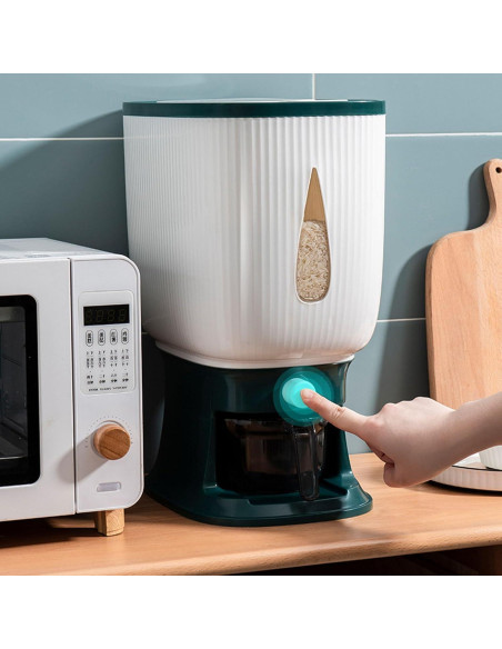 Dispensador de Arroz 10kg Fosa con Taza Medidora Verde