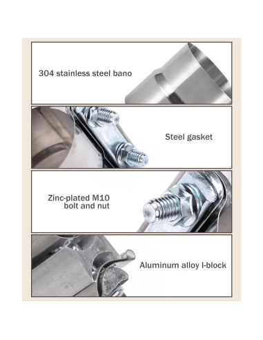 Abrazadera de Escape Acero Inoxidable bylikeho 2.5" (6.35 cm)