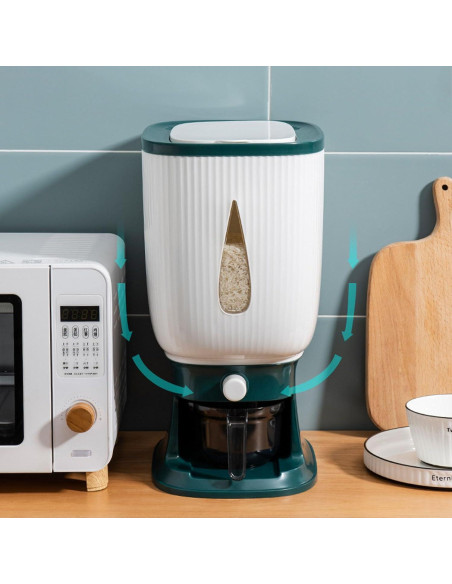 Dispensador de Arroz 10kg Fosa con Taza Medidora Verde