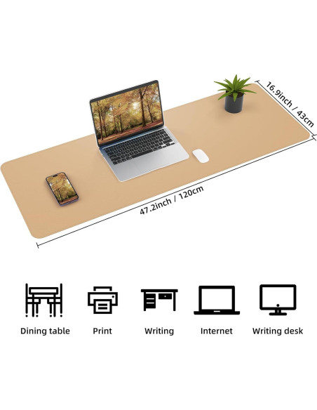 Alfombrilla de Escritorio AFIING 119x43 cm Doble Cara Impermeable