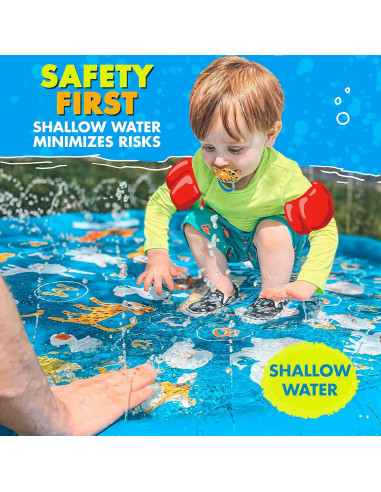 Alfombra SplashEZ 3-en-1 con Aspersor y Piscina 152 cm