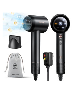 Secador de Pelo Iónico WANTIFO 110000 RPM Pantalla LCD Negro