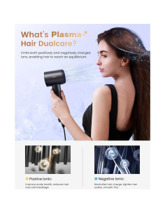 Secador de Pelo Iónico WANTIFO 110000 RPM Pantalla LCD Negro 2