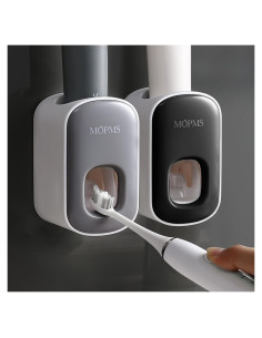 Dispensador de Pasta de Dientes Automático MOPMS Gris y Negro