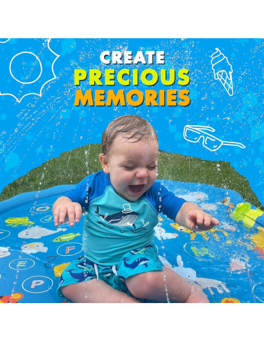 Alfombra SplashEZ 3-en-1 con Aspersor y Piscina 152 cm