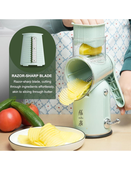 Rallador de Queso Rotativo ZHANG XIAO QUAN 5-en-1 Verde