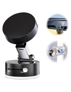 Soporte de Teléfono Magnético Succión Shker 360 Plegable Negro