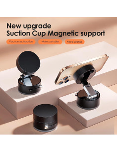 Soporte de Teléfono Magnético Succión Shker 360 Plegable Negro 2