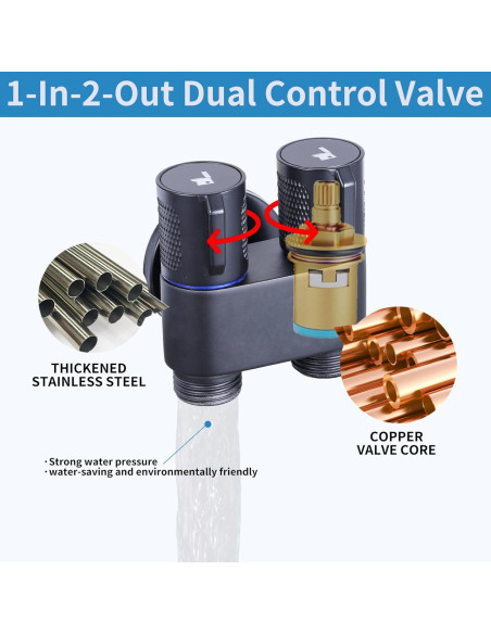 Rociador de Bidet de Mano Peisaluo Negro con Manguera y Soporte