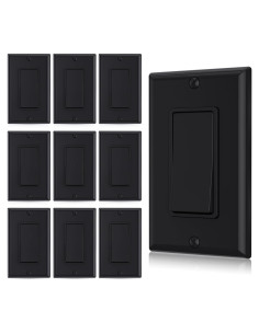 Interruptor de Luz AIDA Polo Único 15A Negro Brillante - Paquete de 10