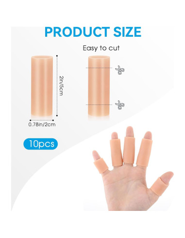 10 Fundas de Dedo de Silicona Salbsever Color Piel 2x5cm