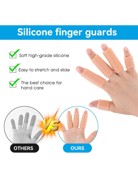10 Fundas de Dedo de Silicona Salbsever Color Piel 2x5cm