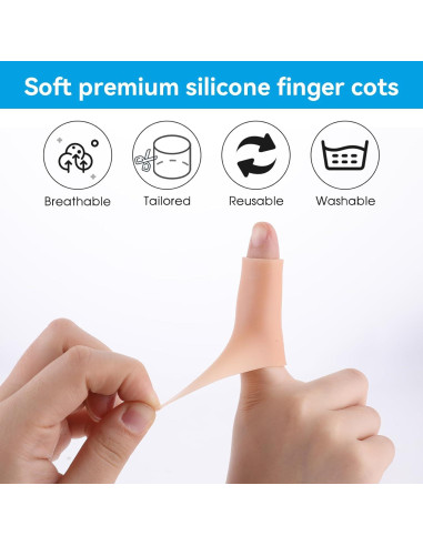 10 Fundas de Dedo de Silicona Salbsever Color Piel 2x5cm