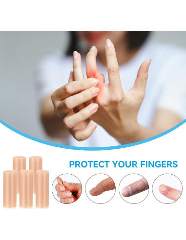 10 Fundas de Dedo de Silicona Salbsever Color Piel 2x5cm