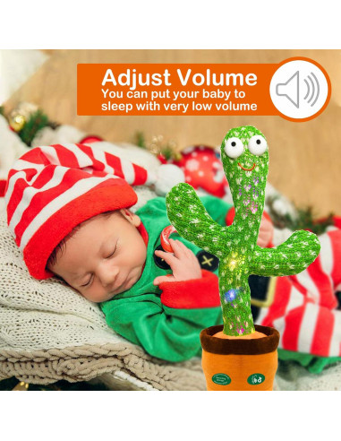 Juguete Cactus Hablante Hunfur DC001 con Luz LED y Volumen Ajustable