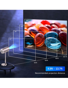 Proyector Mini UN UNITEDTIME TS3 1080p 4K WiFi Bluetooth Oro Rosa 2