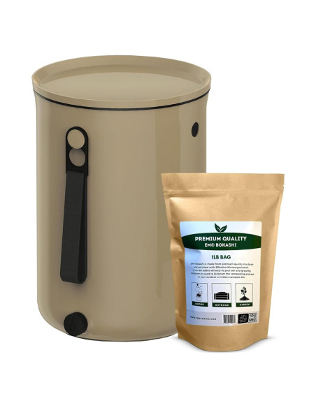 Compostador de Cocina TeraGanix 9.46L Cappuccino Sin Olores