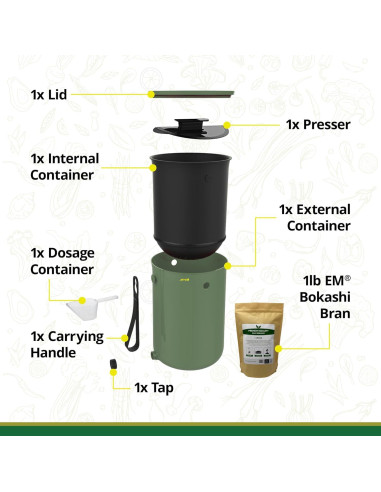 Compostador de Cocina TeraGanix 9.46L Cappuccino Sin Olores