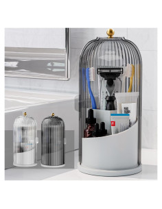 Soporte para Cepillos de Dientes Omrisy Gris con Tapa Deslizante