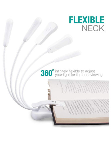 Luz LED Recargable Vekkia para Lectura 3000K Clip Blanco