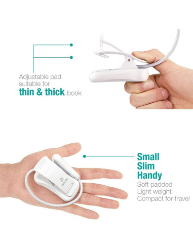 Luz LED Recargable Vekkia para Lectura 3000K Clip Blanco