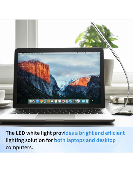 Luz de Teclado USB LED CZBRO Cuello de Ganso Plata 10 LEDs