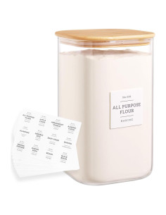 Tarro de vidrio hermético Mujin 1 Galón con 132 etiquetas