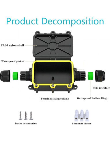 Caja de Conexiones Impermeable SZFUDIGO 2 Vías 13x6.78cm