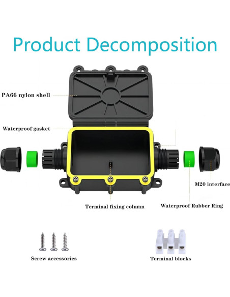 Caja de Conexiones Impermeable SZFUDIGO 2 Vías 13x6.78cm Caja de Conexiones Impermeable SZFUDIGO 2 Vías 13x6.78cm